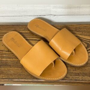 Woman’s Size 8 Madewell The Boardwalk Post Slide Sandal Desert Camel Leather